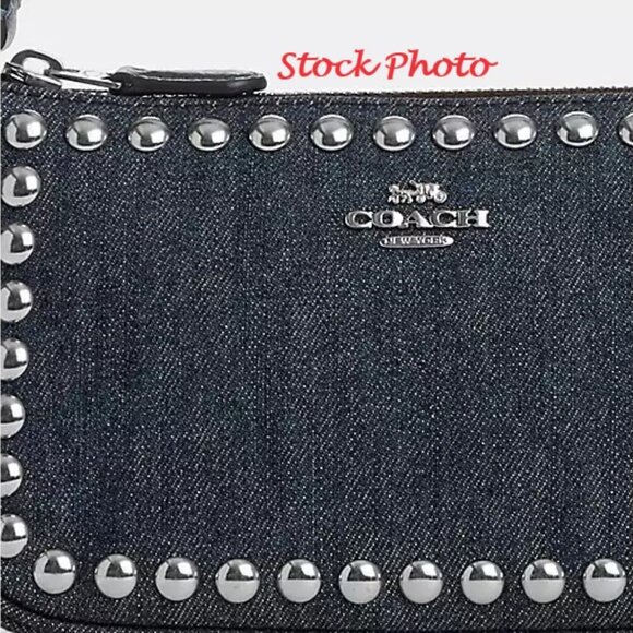 NWT Coach Nolita 19 In Denim with Rivets & Chained Id Case - Picture 10 of 16